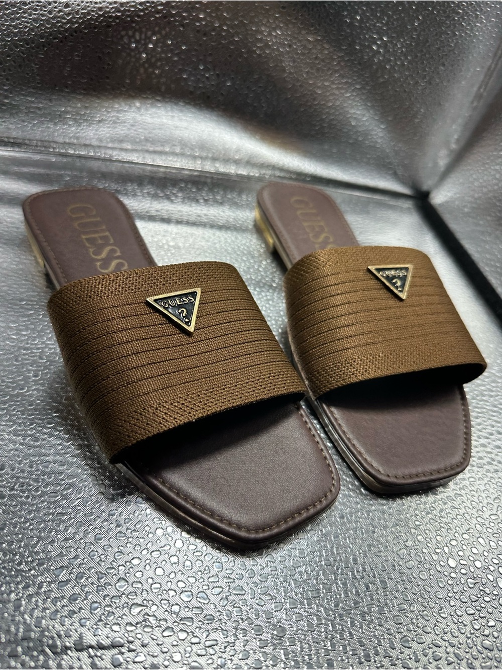 GUESS Brown Slide Sandals N/A